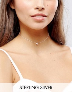 Серебряное ожерелье-чокер с подвеской ASOS WEDDING - Серебряный