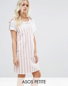 Джинсовое платье в бело-розовую полоску ASOS PETITE - Мульти