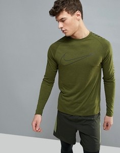 Зеленый лонгслив Nike Running Dry City 833572-331 - Зеленый