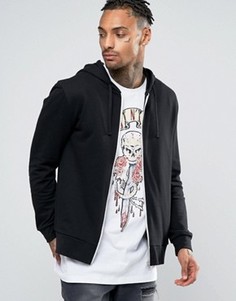Черное худи на молнии ASOS - Черный