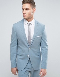 Облегающий пиджак с лацканами с разрезами Selected Homme - Синий