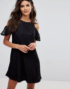 Свободное платье с открытыми плечами Ax Paris - Черный