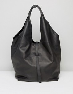 Кожаная сумка на плечо ASOS - Черный