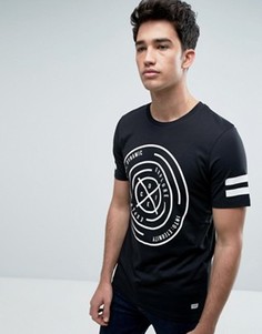 Футболка с принтом на груди и рукавах Jack &amp; Jones Core - Черный