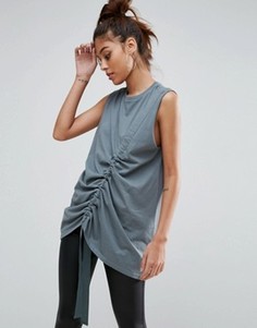 Oversize-футболка без рукавов со шнурком ASOS - Зеленый