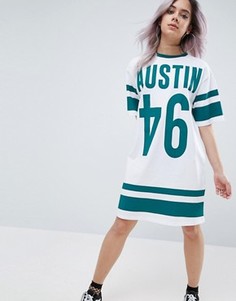 Платье-футболка с принтом в университетском стиле ASOS - Мульти