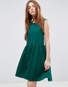 Свободное платье с отделкой в спортивном стиле ASOS - Зеленый