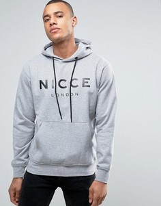Серое худи с большим логотипом Nicce London - Серый