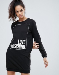 Платье-футболка с принтом Love Moschino - Черный