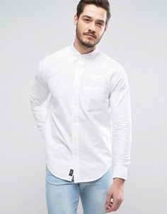 Белая приталенная оксфордская рубашка с одним карманом Abercrombie &amp; Fitch - Белый