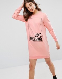 Платье-футболка с принтом Love Moschino - Розовый