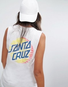 Топ без рукавов с принтом сзади Santa Cruz - Белый
