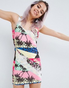 Облегающее платье с комбинированным принтом ASOS - Мульти