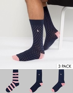 3 пары носков (розовый / синий) Jack Wills Alandale - Темно-синий