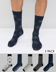 5 пары носков с узорами Jack &amp; Jones - Мульти
