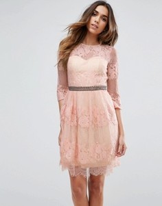 Платье мини с кружевом Little Mistress - Розовый