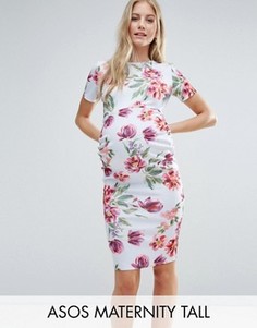 Облегающее платье с цветочным принтом ASOS Maternity TALL - Мульти