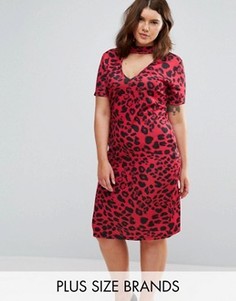 Платье с леопардовым принтом Pink Clove - Мульти