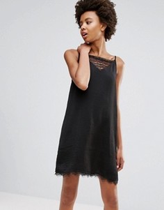 Платье с кружевной вставкой Ichi - Черный