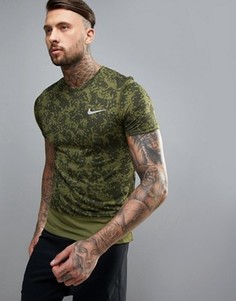 Зеленая футболка Nike Running Breathe 852169-331 - Зеленый