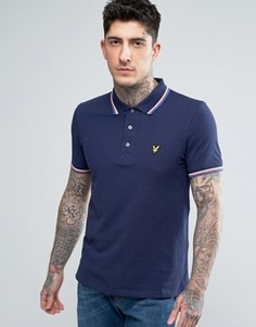 Футболка-поло с контрастной отделкой Lyle &amp; Scott - Темно-синий