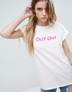Футболка с принтом Out Out ASOS - Белый