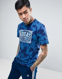 Синяя футболка с принтом тай-дай adidas Skateboarding BJ8724 - Синий
