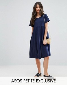 Свободное платье миди ASOS PETITE Ultimate - Темно-синий