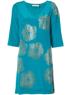 metallic print shift dress Trina Turk