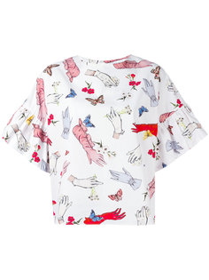 ruffle sleeve printed top Vivetta