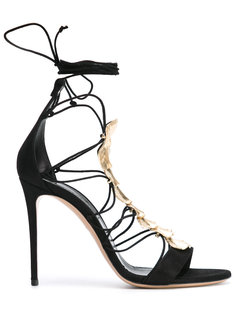 metallic detail lace-up sandals Casadei