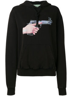 stick up print hoodie Off-White