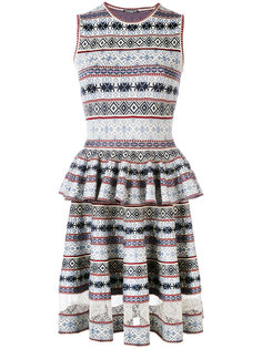 жаккардовое платье с баской Alexander McQueen
