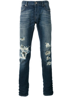 прямые джинсы с прорезными деталями Just Cavalli