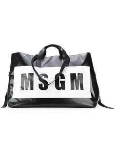 сумка-тоут с принтом-логотипом MSGM