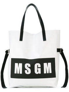 сумка-тоут с принтом-логотипом MSGM