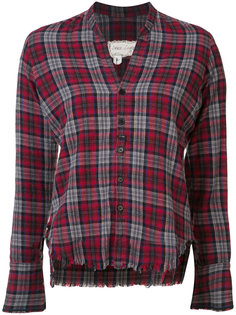 cropped frayed checked shirt Greg Lauren