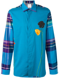 check sleeve flower print shirt Paul Smith