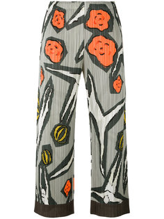 floral print pleated trousers Pleats Please By Issey Miyake