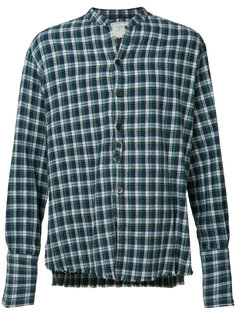 mandarin neck frayed shirt Greg Lauren