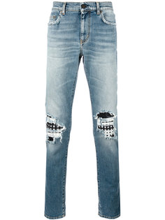 байкерские джинсы Saint Laurent