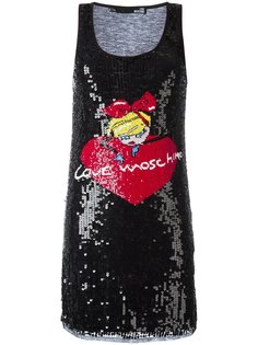 платье с отделкой пайетками и логотипом Love Moschino