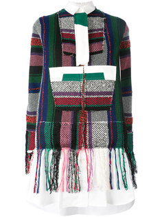 лоскутное платье-рубашка Sacai