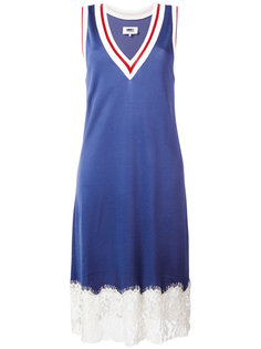 платье шифт с кружевной отделкой Mm6 Maison Margiela