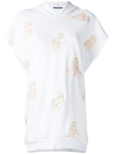 cat print sleeveless hoodie Mikio Sakabe