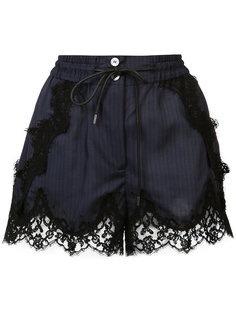 pinstripe lace shorts Sacai