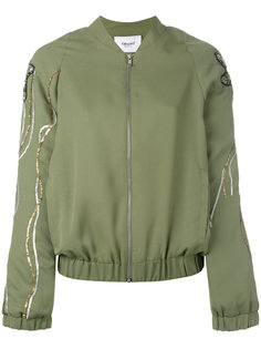 floral sequin sleeve bomber jacket Blugirl