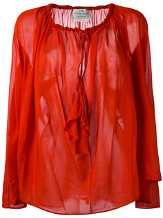 прозрачная блузка с завязками на горловине Forte Forte