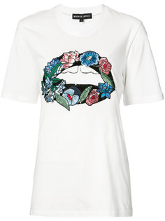 футболка с цветочной вышивкой Markus Lupfer