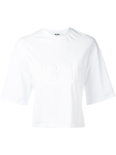 футболка с тисненым логотипом  MSGM